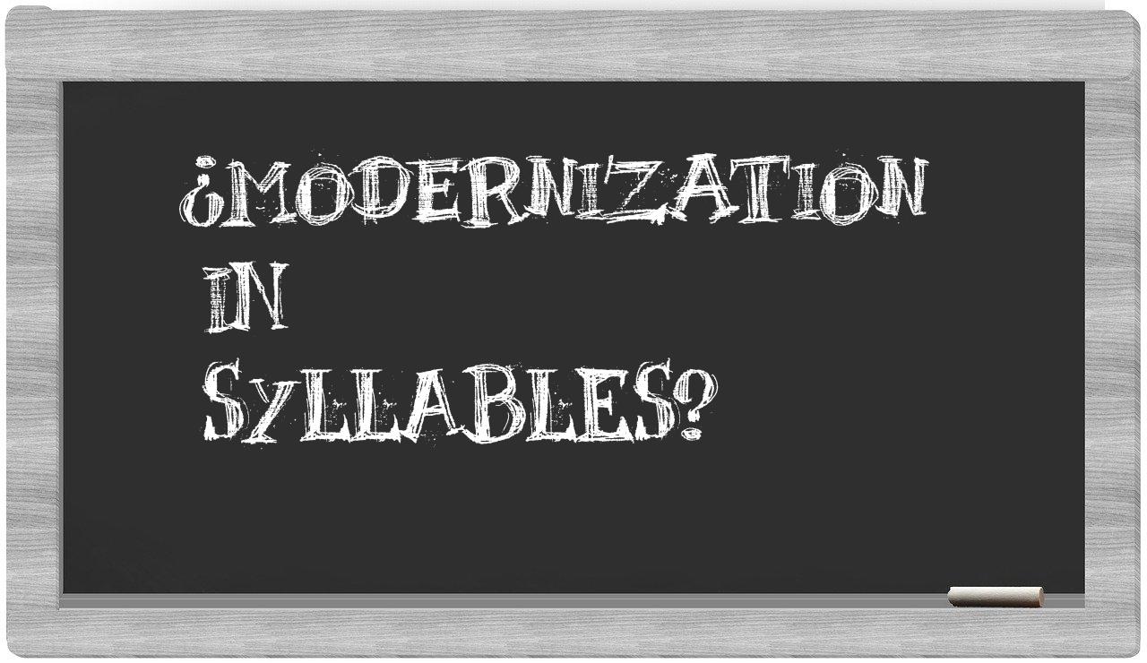 ¿modernization en sílabas?