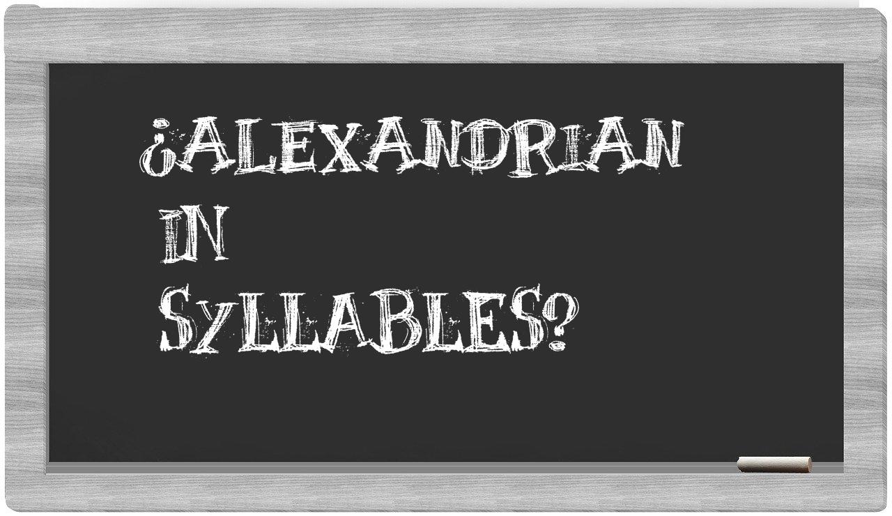 ¿Alexandrian en sílabas?
