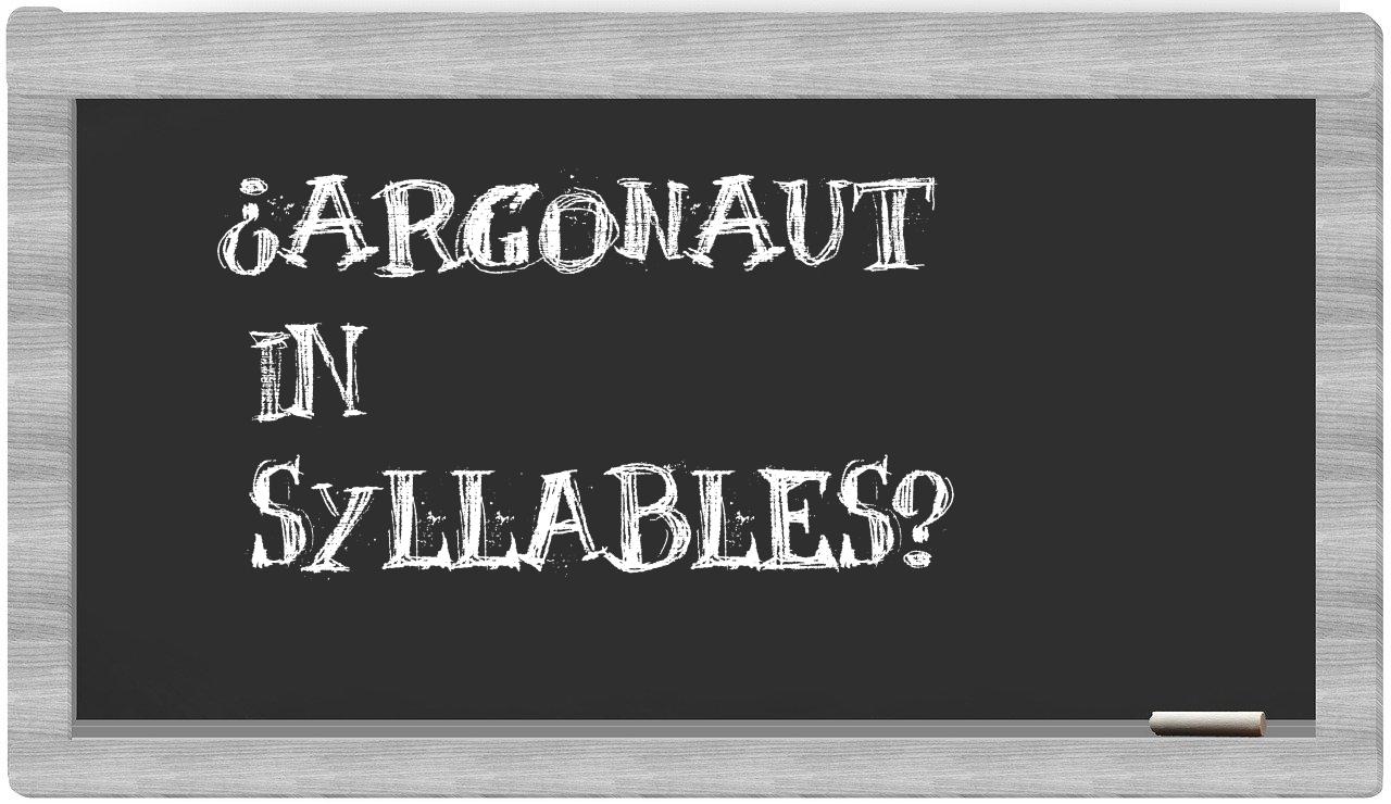 Argonaut in syllables