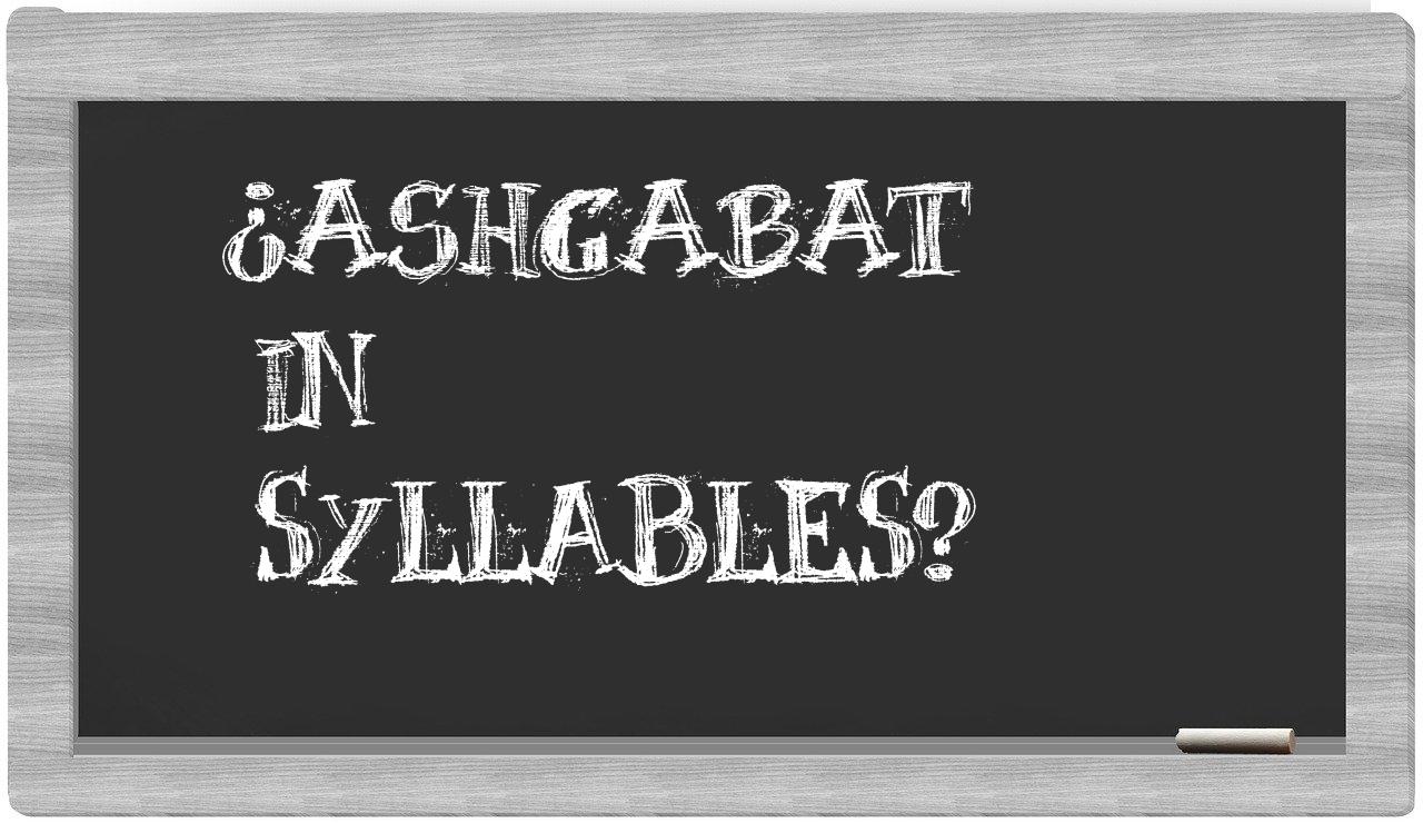 ¿Ashgabat en sílabas?