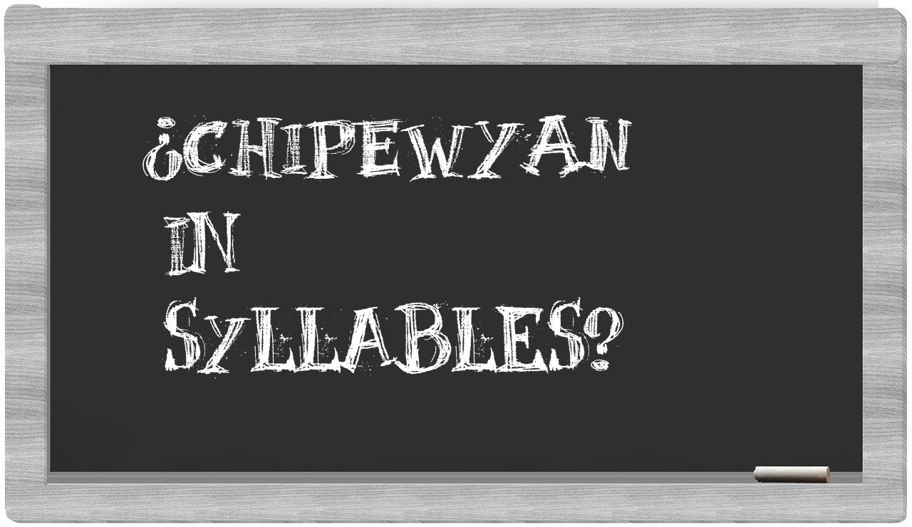 ¿Chipewyan en sílabas?