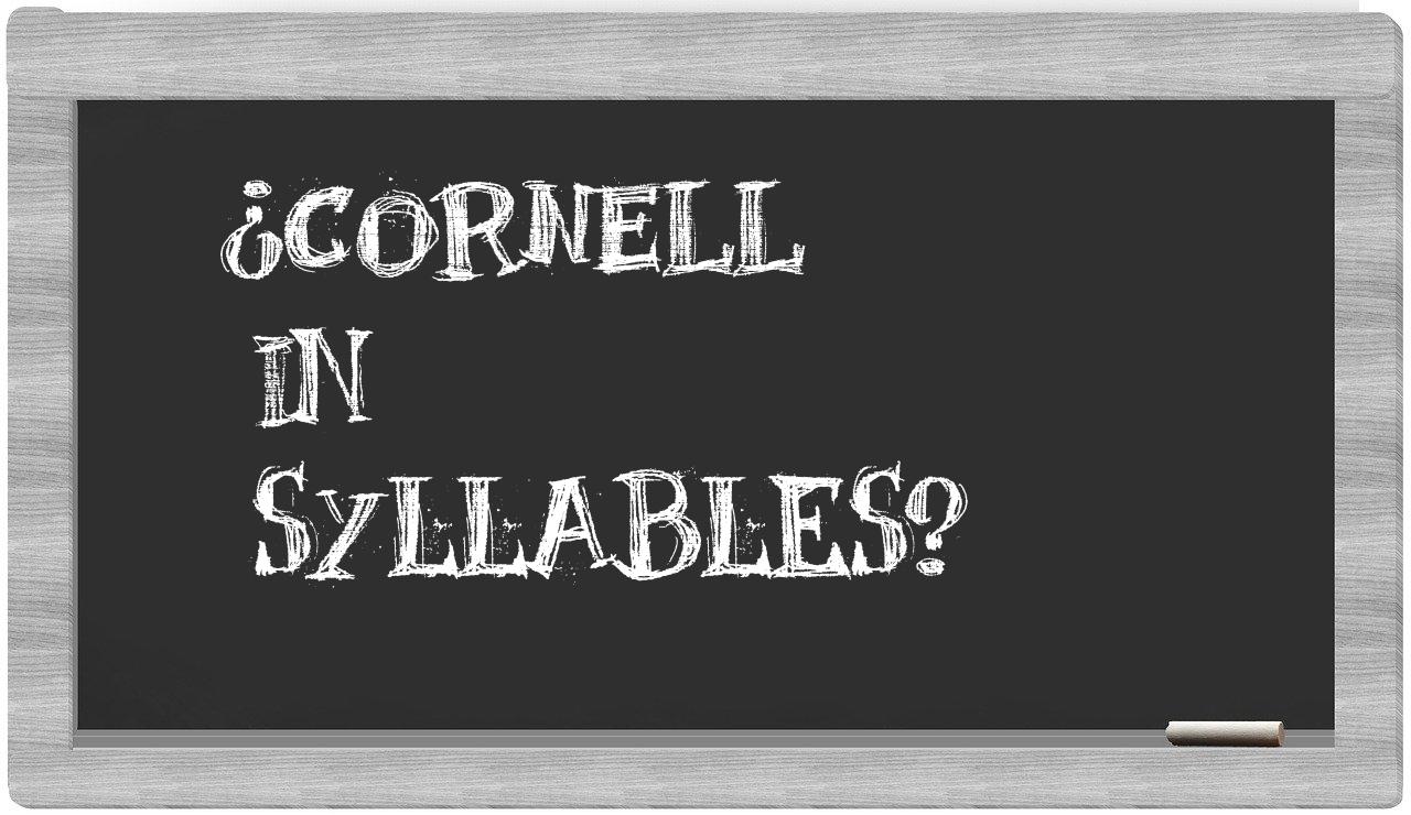 ¿Cornell en sílabas?