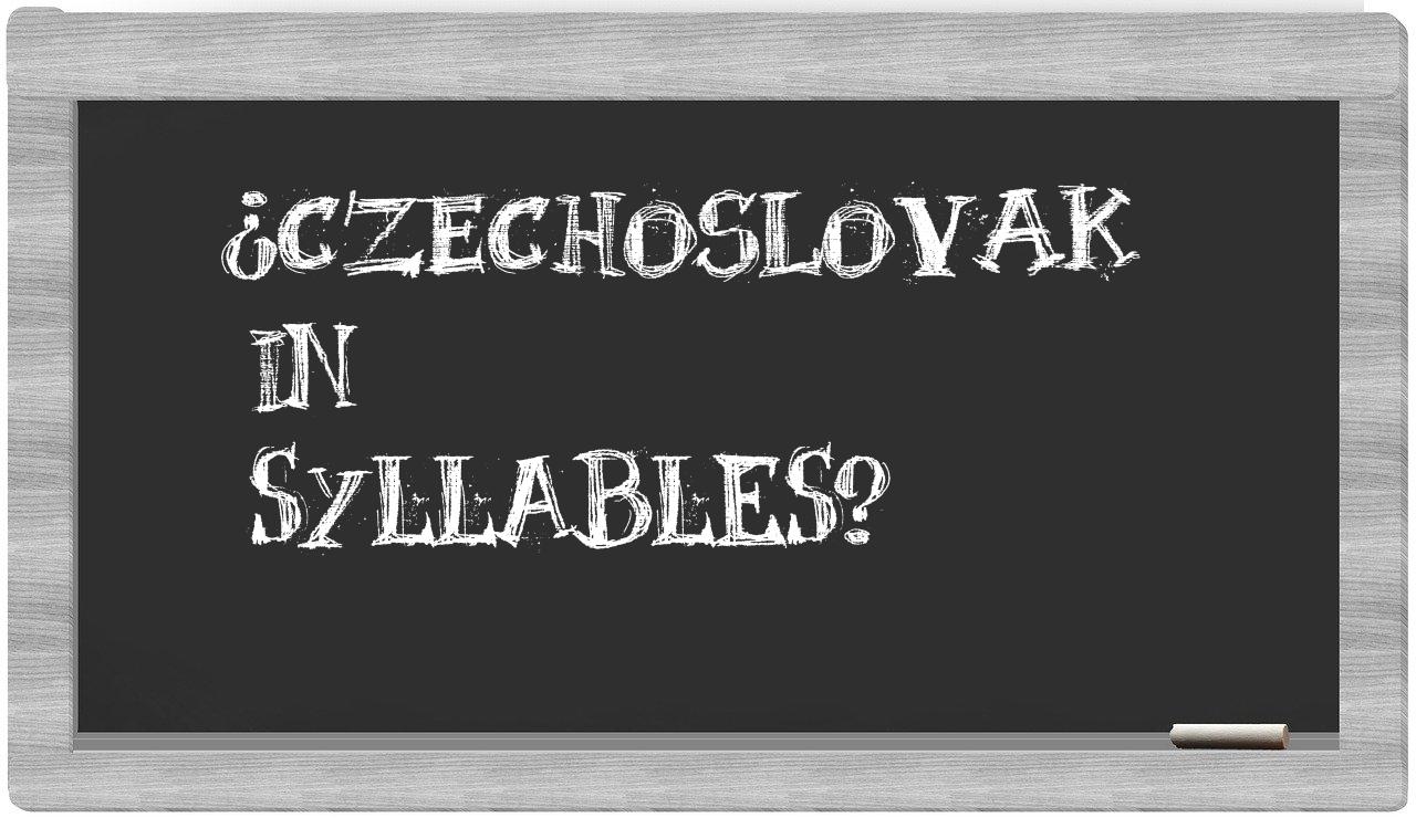 ¿Czechoslovak en sílabas?