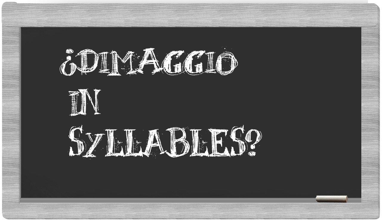 ¿DiMaggio en sílabas?