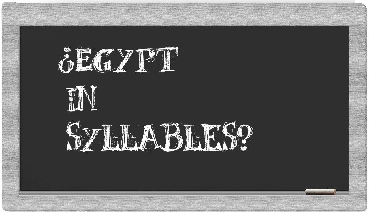 ¿Egypt en sílabas?