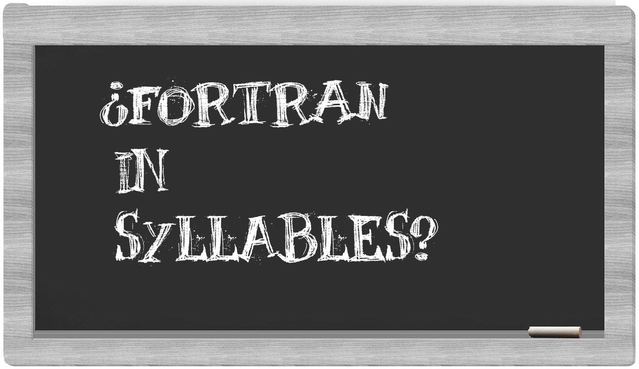 FORTRAN in syllables