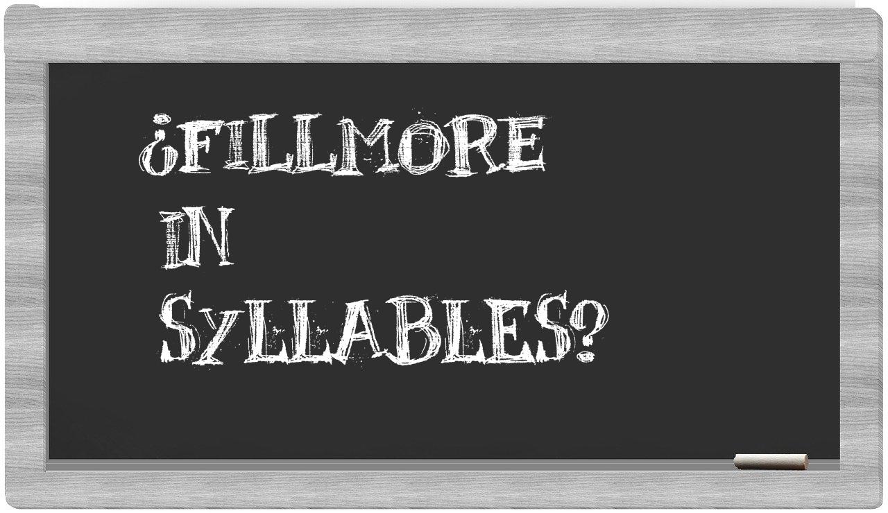 ¿Fillmore en sílabas?