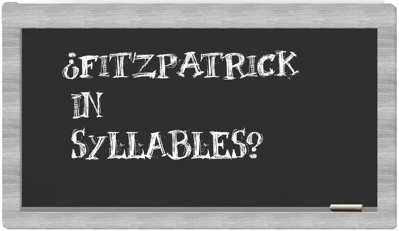 ¿Fitzpatrick en sílabas?