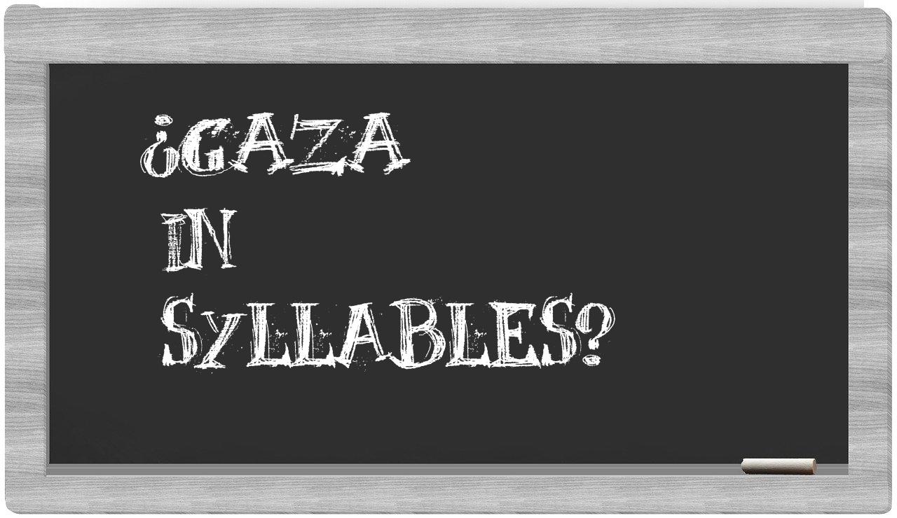 ¿Gaza en sílabas?