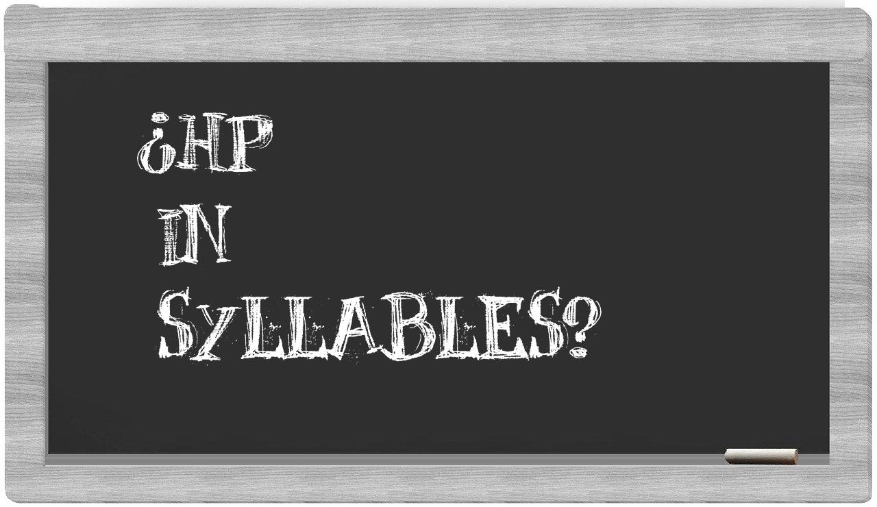 HP in syllables
