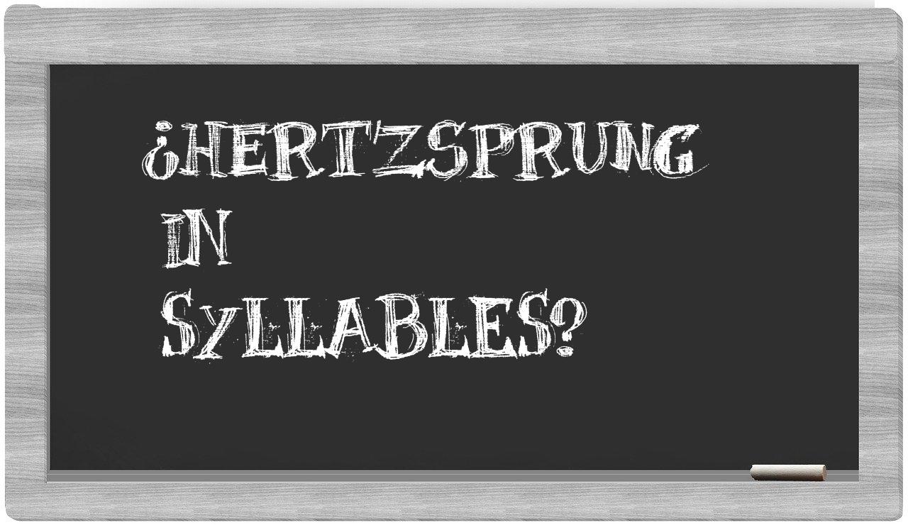 ¿Hertzsprung en sílabas?