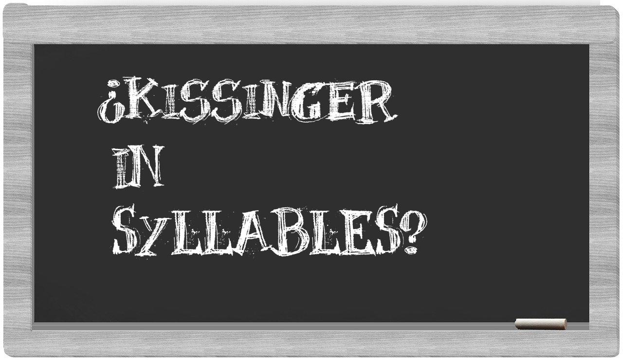 ¿Kissinger en sílabas?