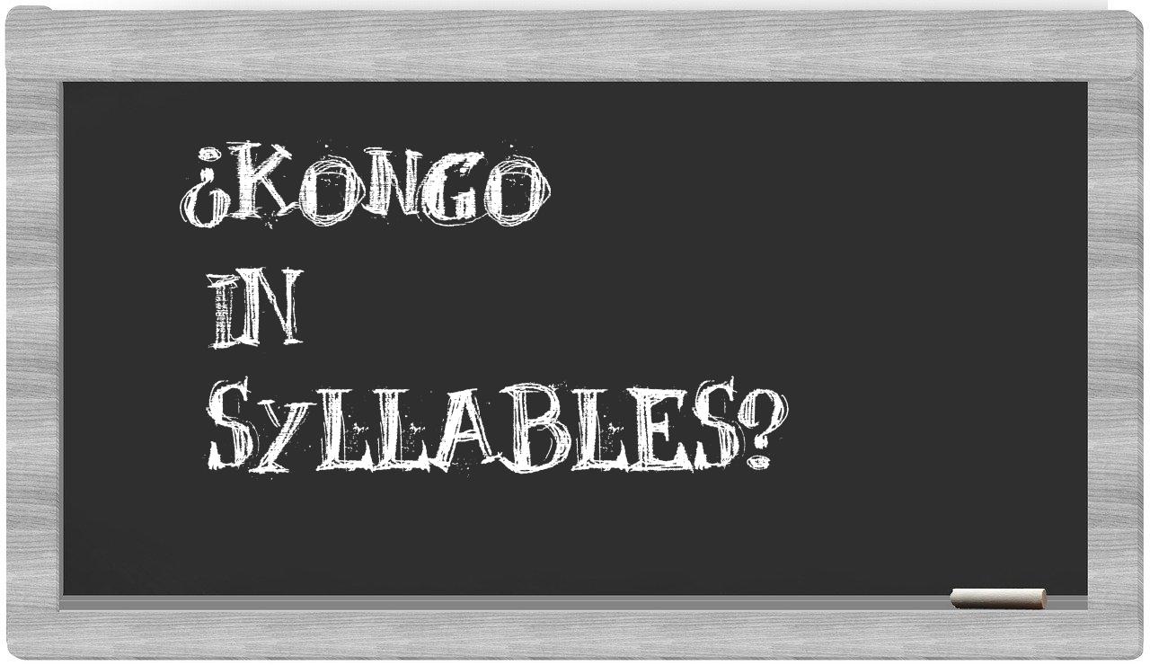 ¿Kongo en sílabas?