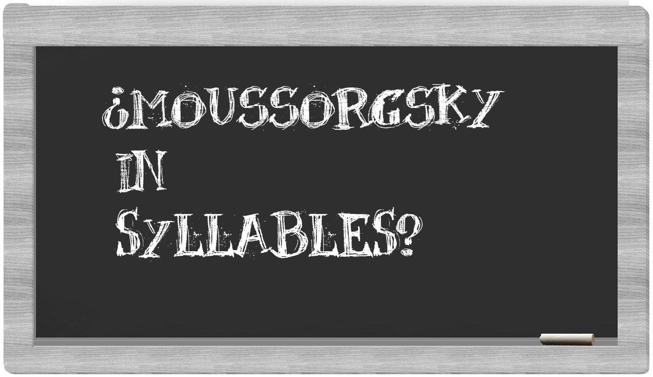 ¿Moussorgsky en sílabas?
