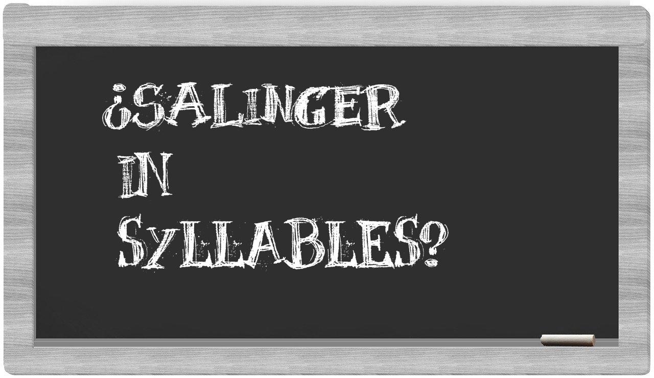 ¿Salinger en sílabas?
