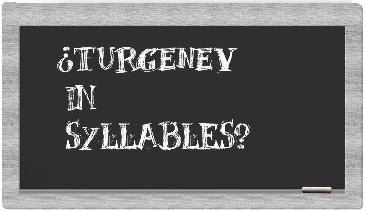 Turgenev in syllables
