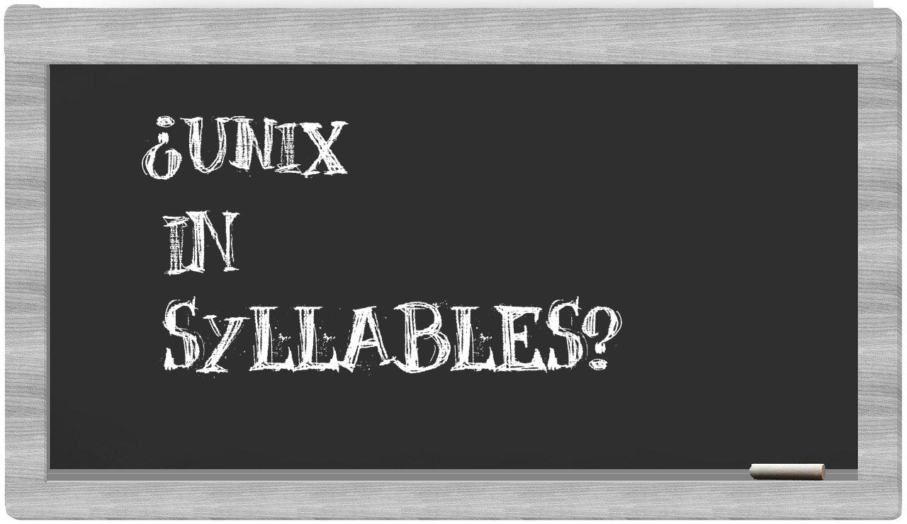¿UNIX en sílabas?