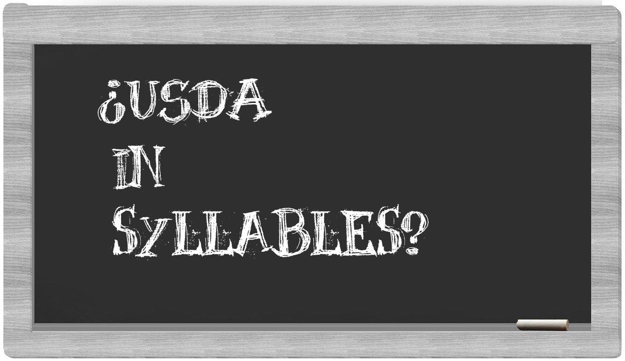 USDA in syllables