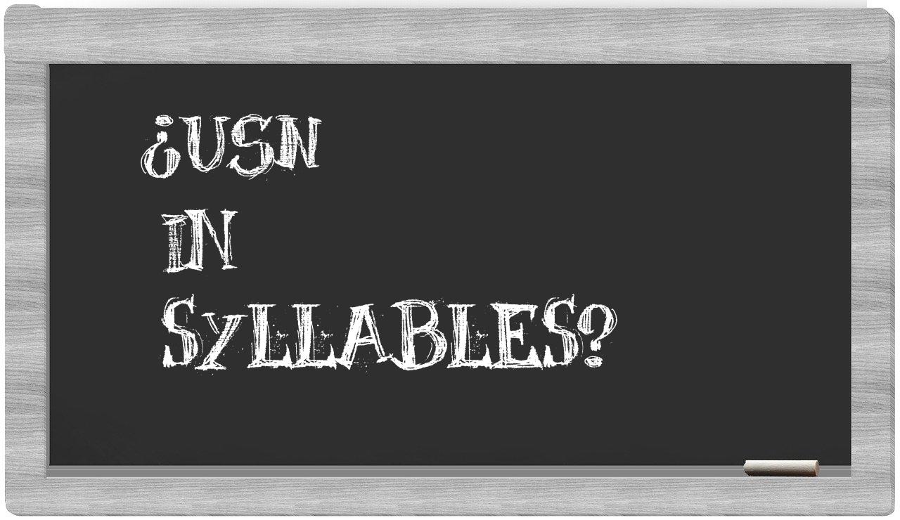 USN in syllables