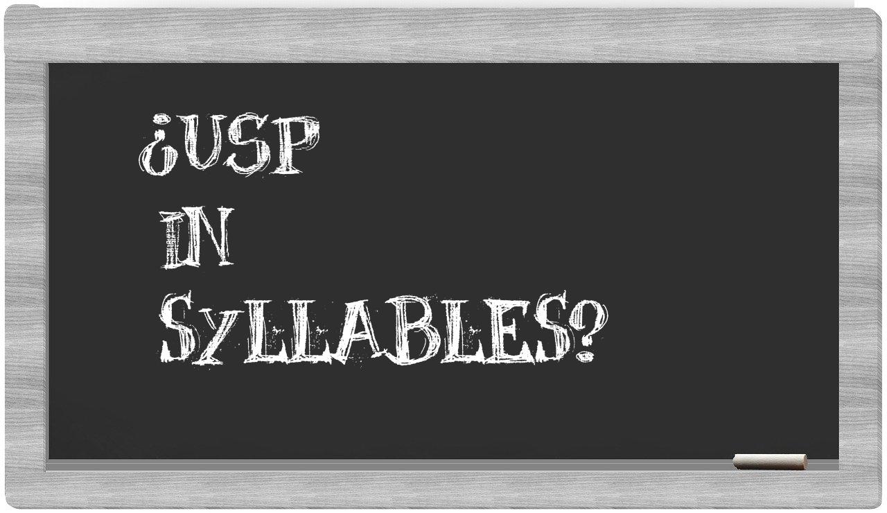 USP in syllables