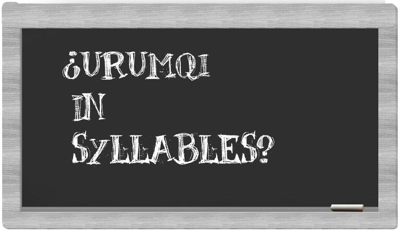 Urumqi in syllables
