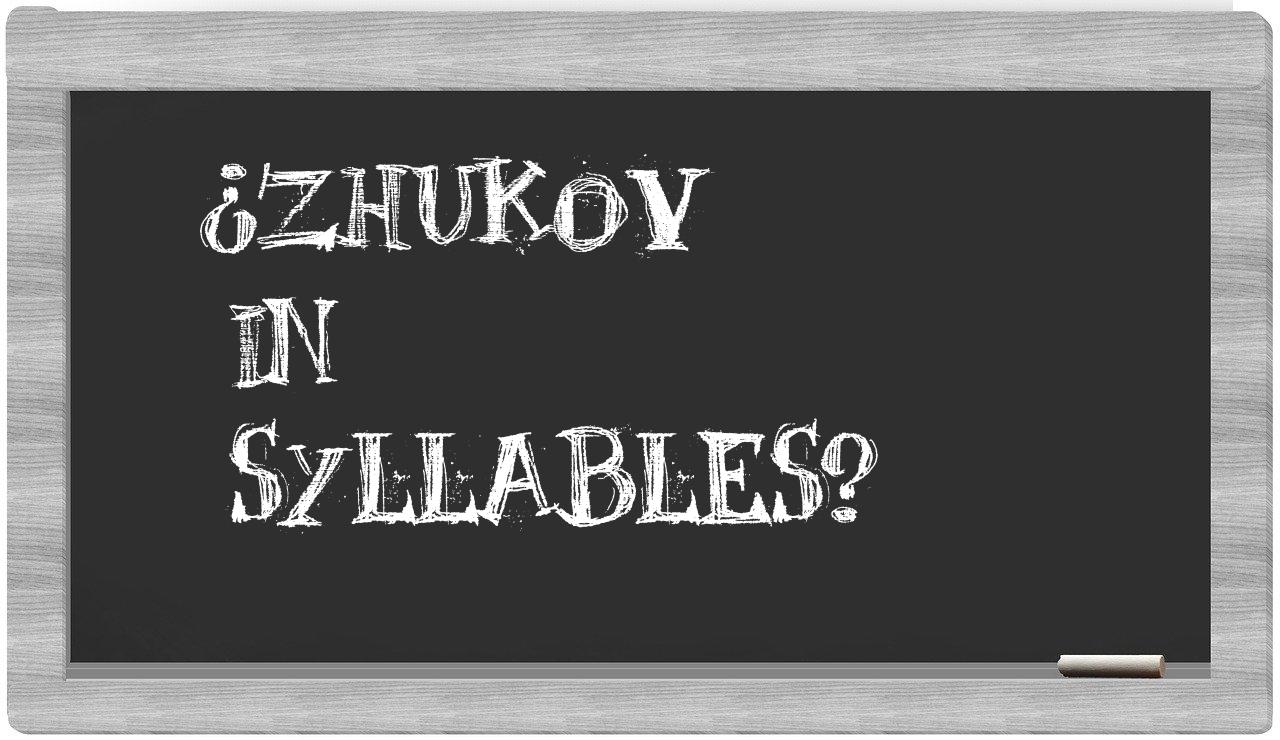 ¿Zhukov en sílabas?