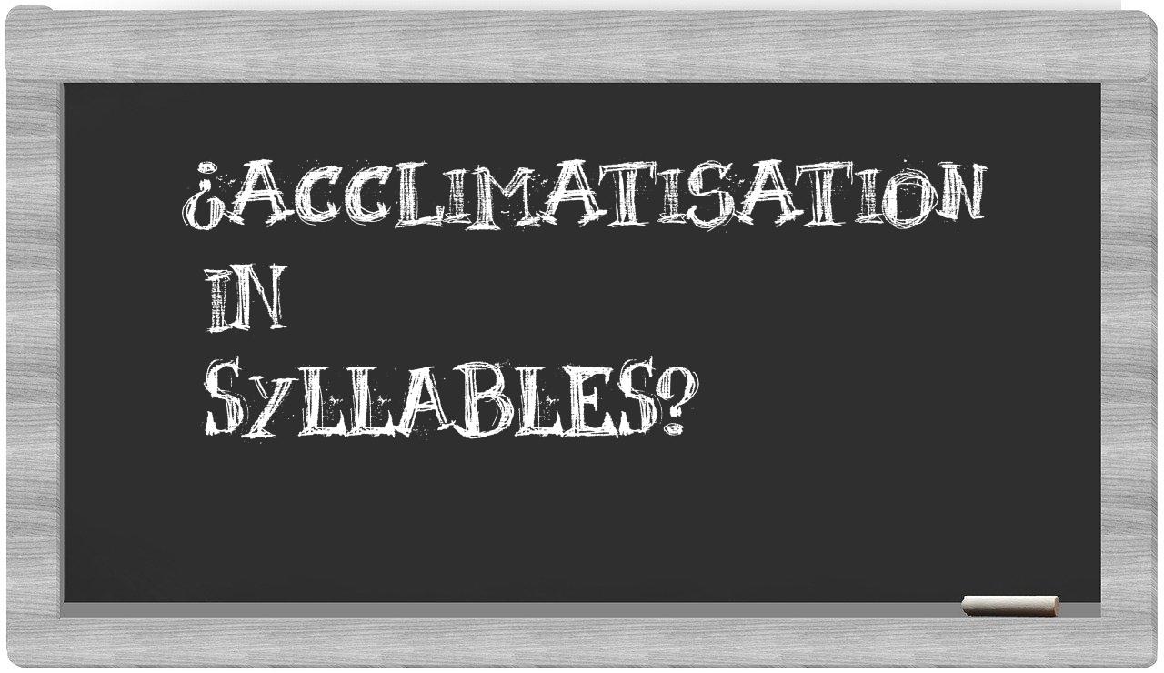 ¿acclimatisation en sílabas?