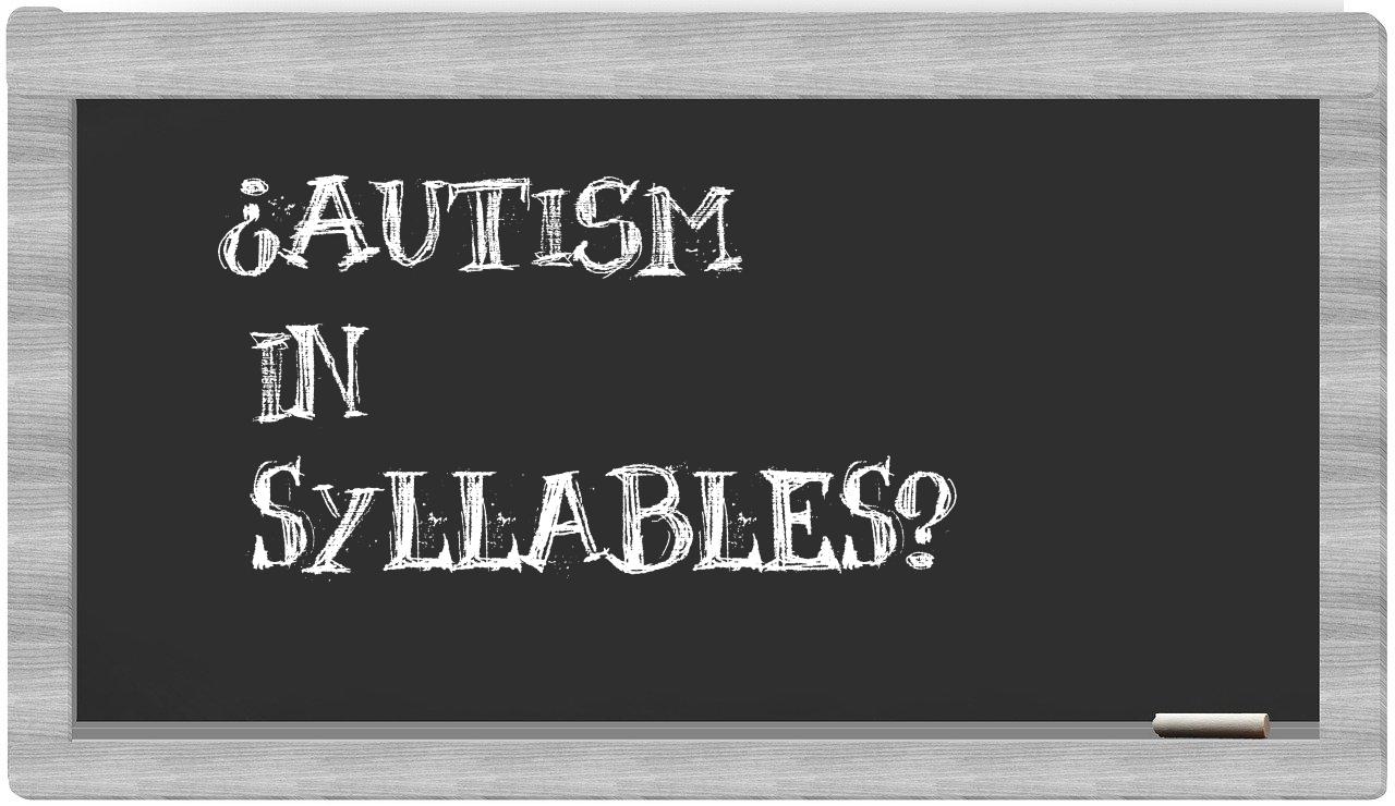 ¿autism en sílabas?