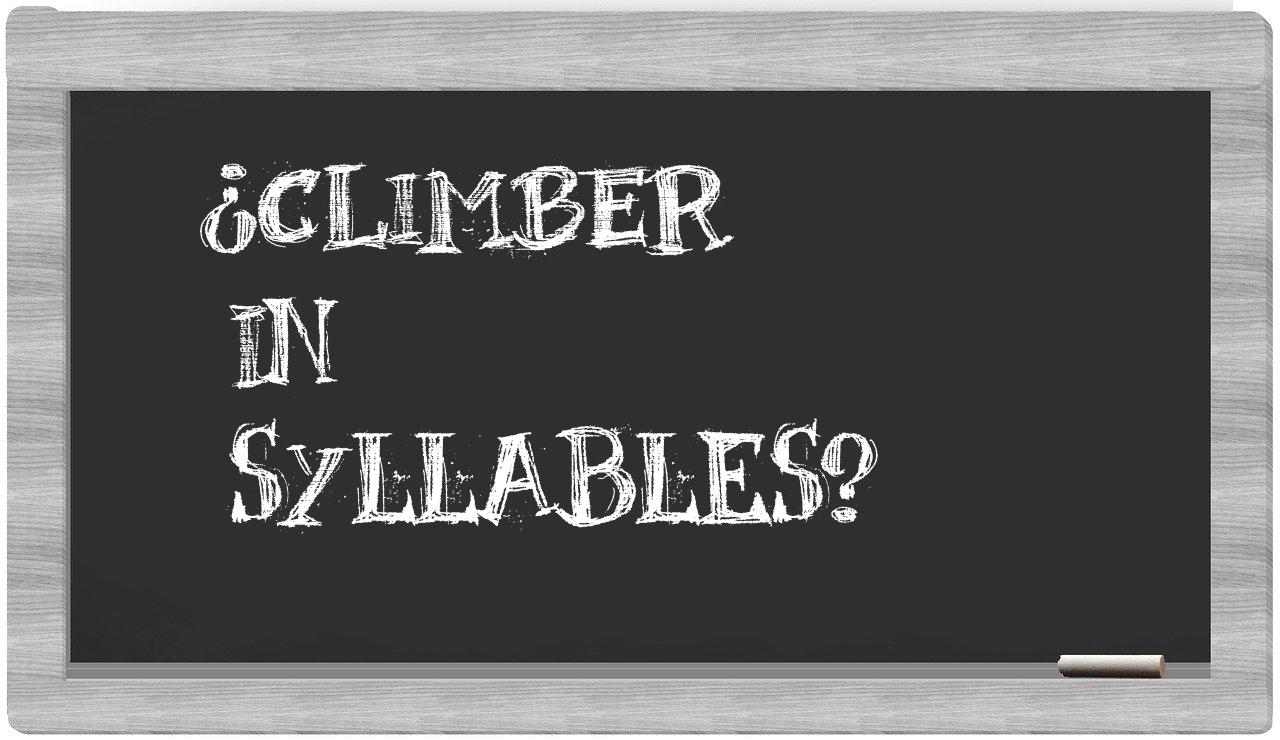 climber in syllables