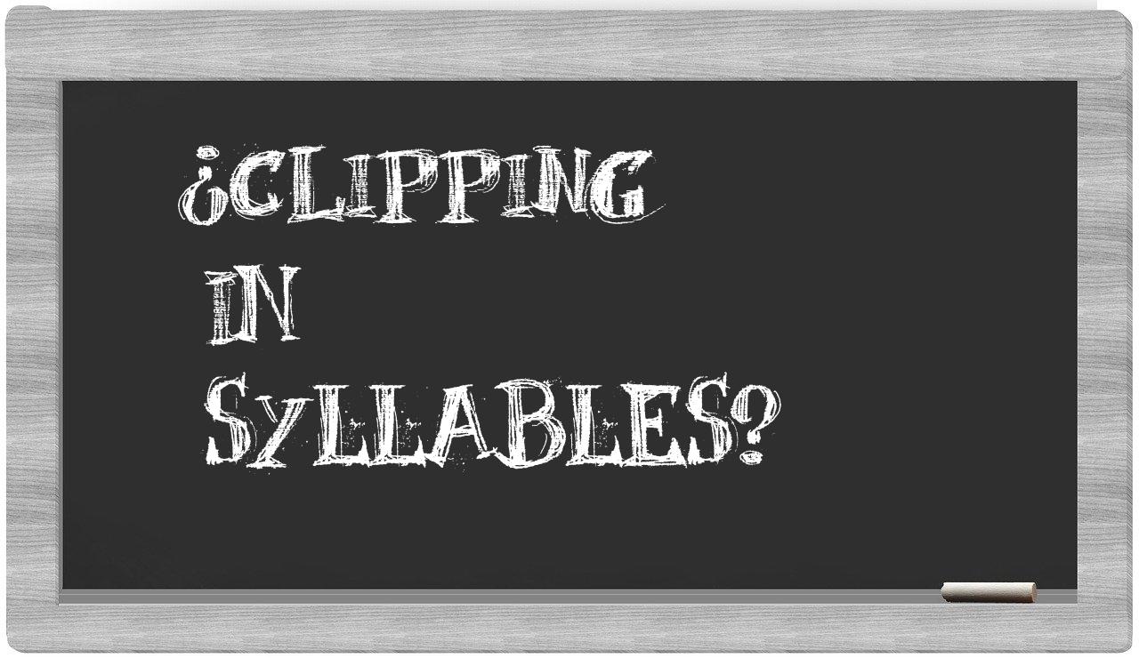 clipping in syllables