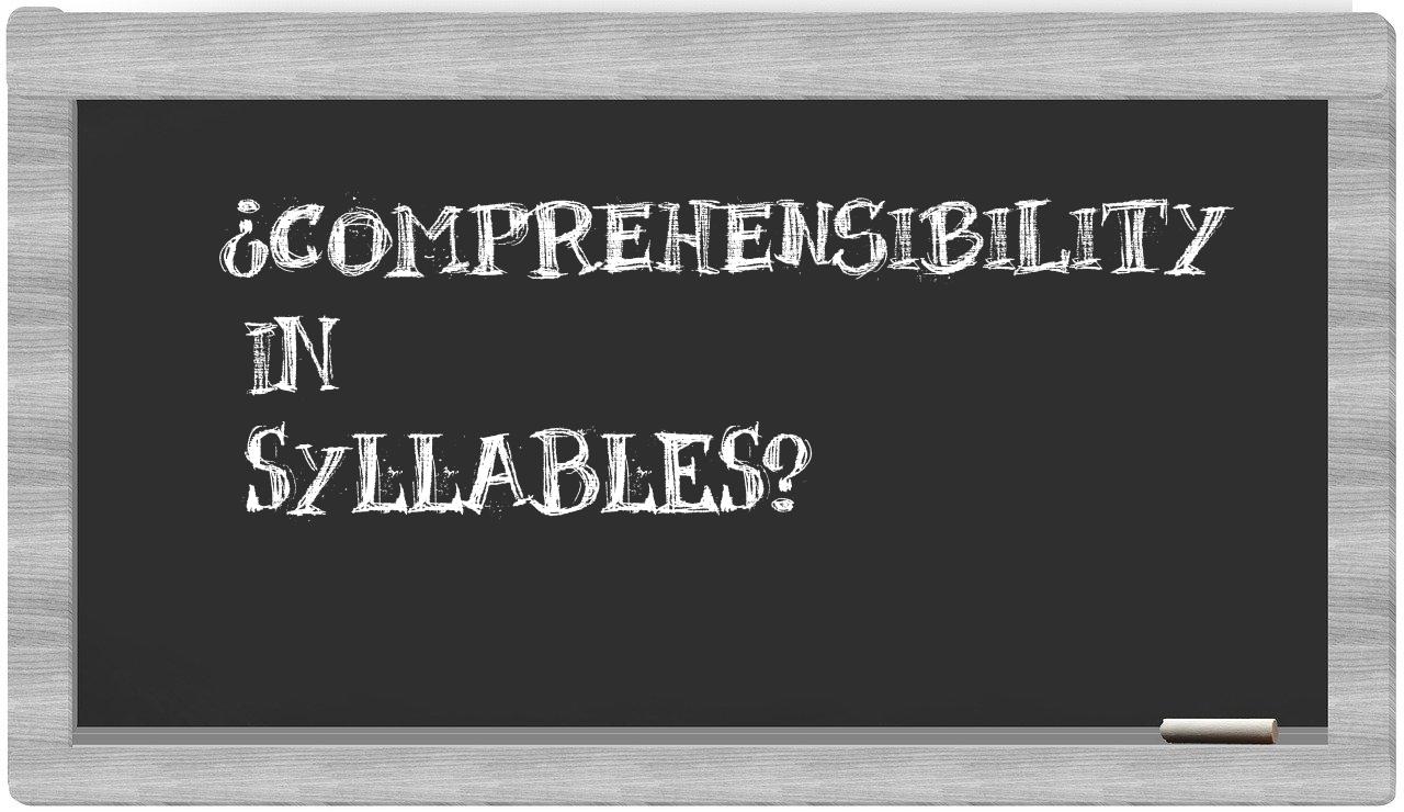 ¿comprehensibility en sílabas?