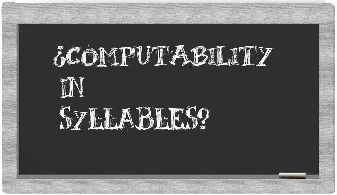 ¿computability en sílabas?