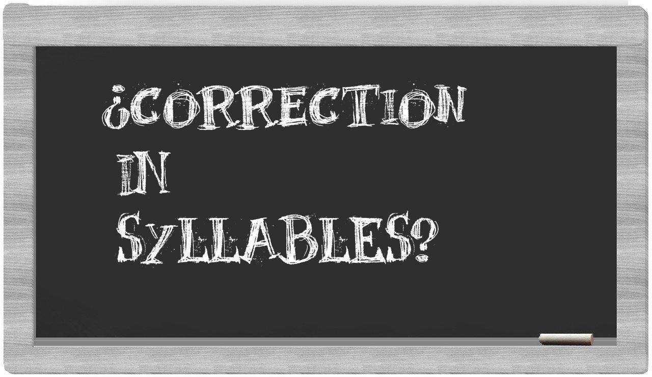 ¿correction en sílabas?