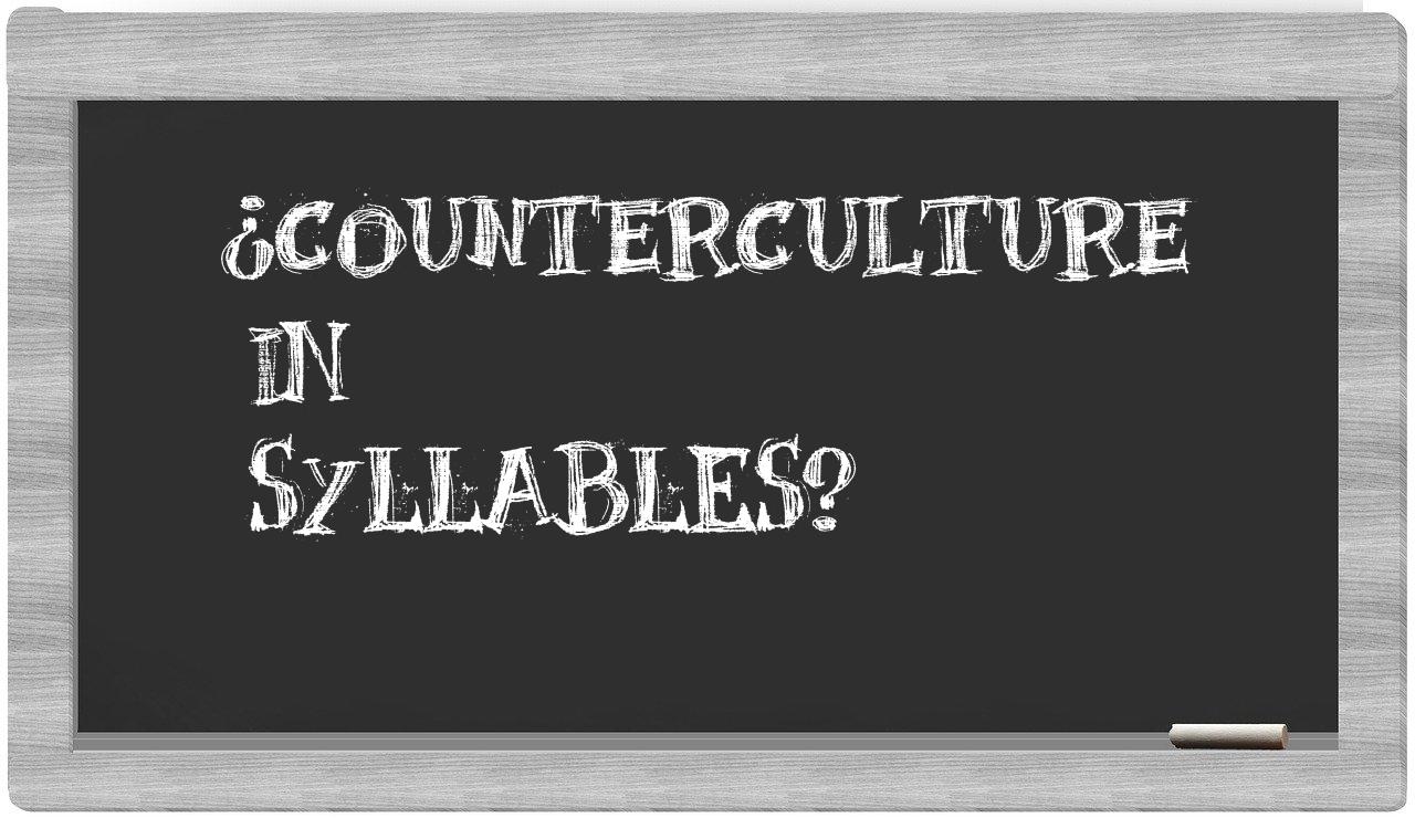 ¿counterculture en sílabas?