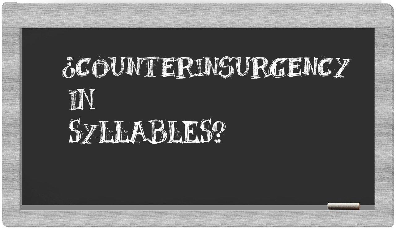 ¿counterinsurgency en sílabas?