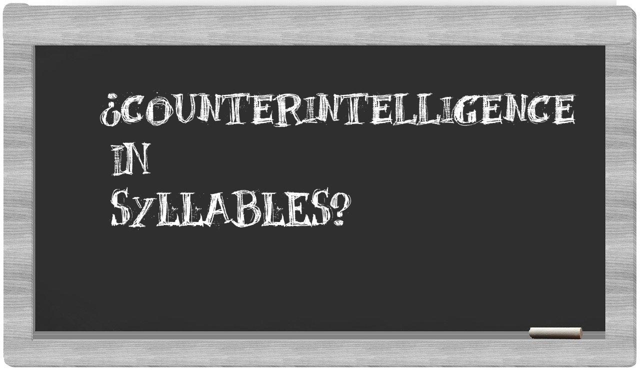 ¿counterintelligence en sílabas?