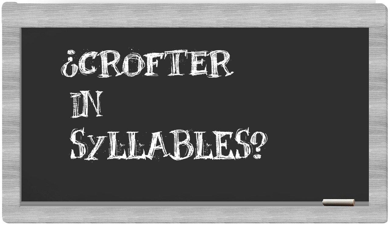 crofter in syllables