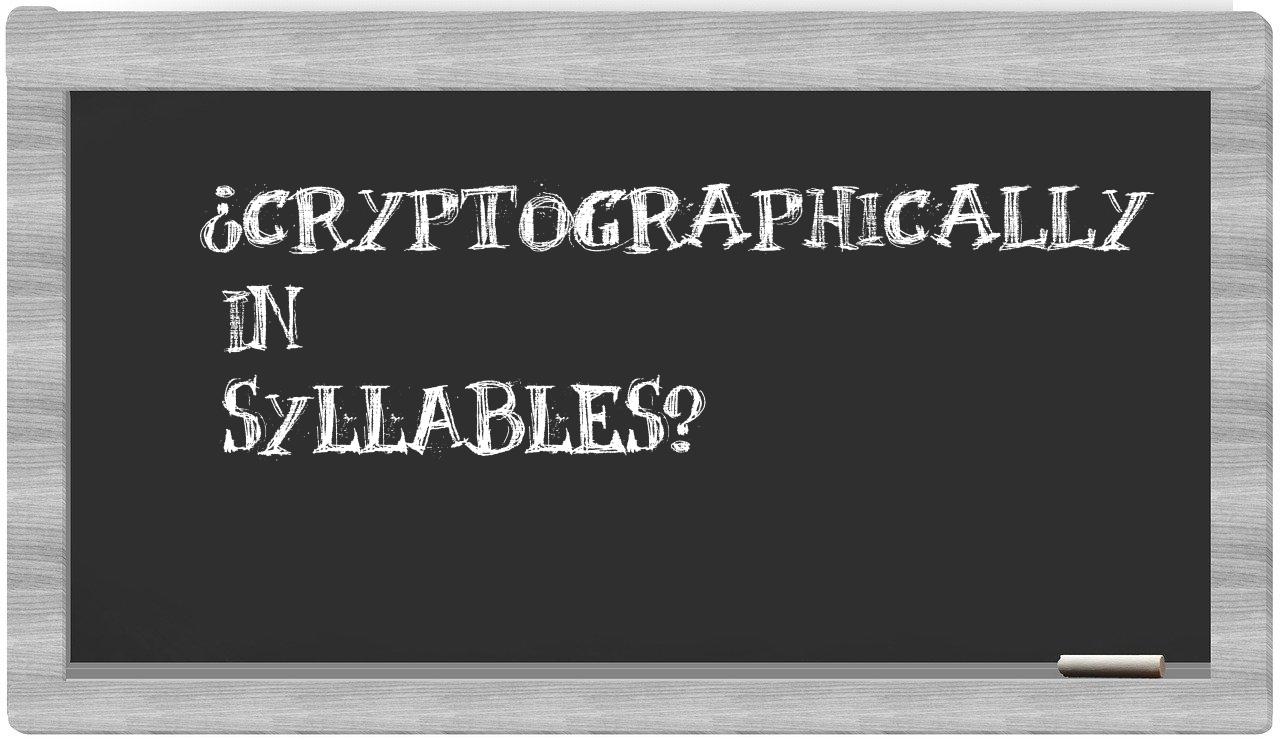 cryptographically in syllables