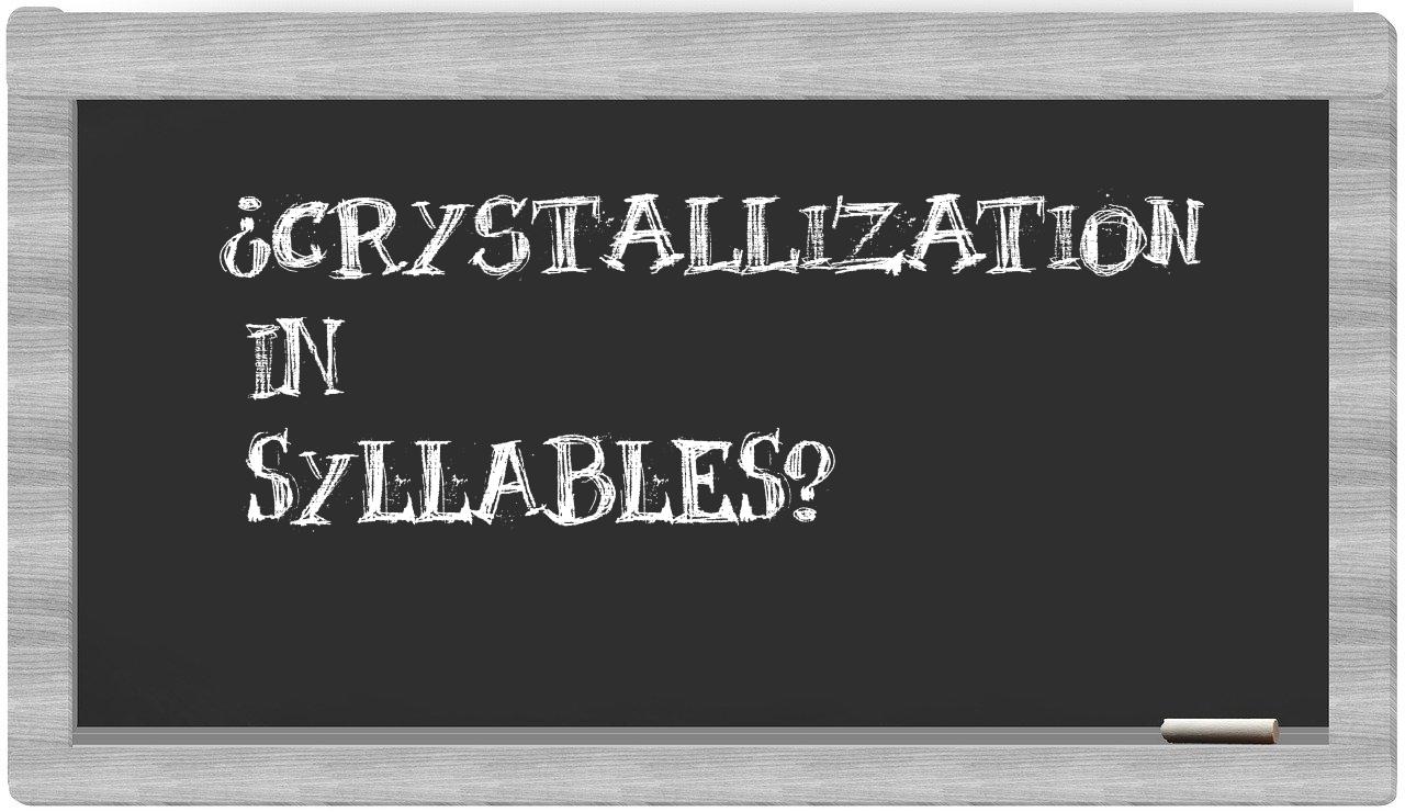 crystallization in syllables