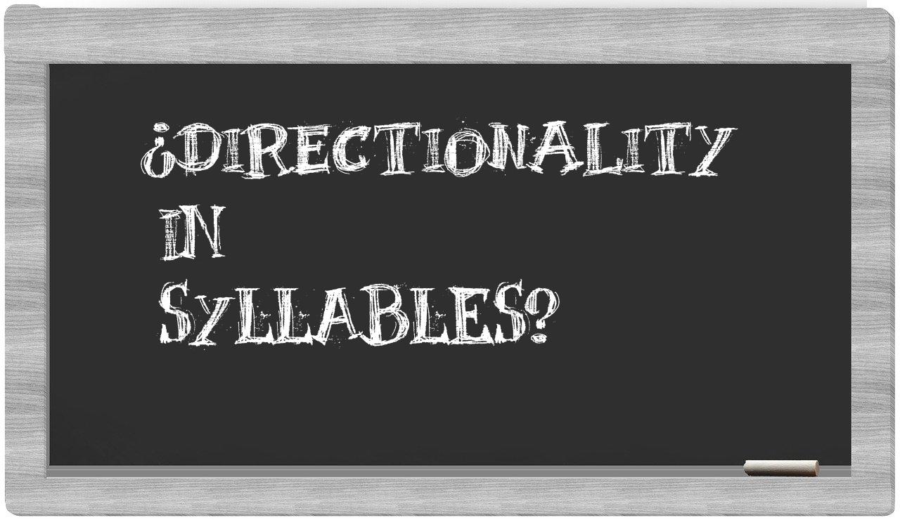 directionality in syllables
