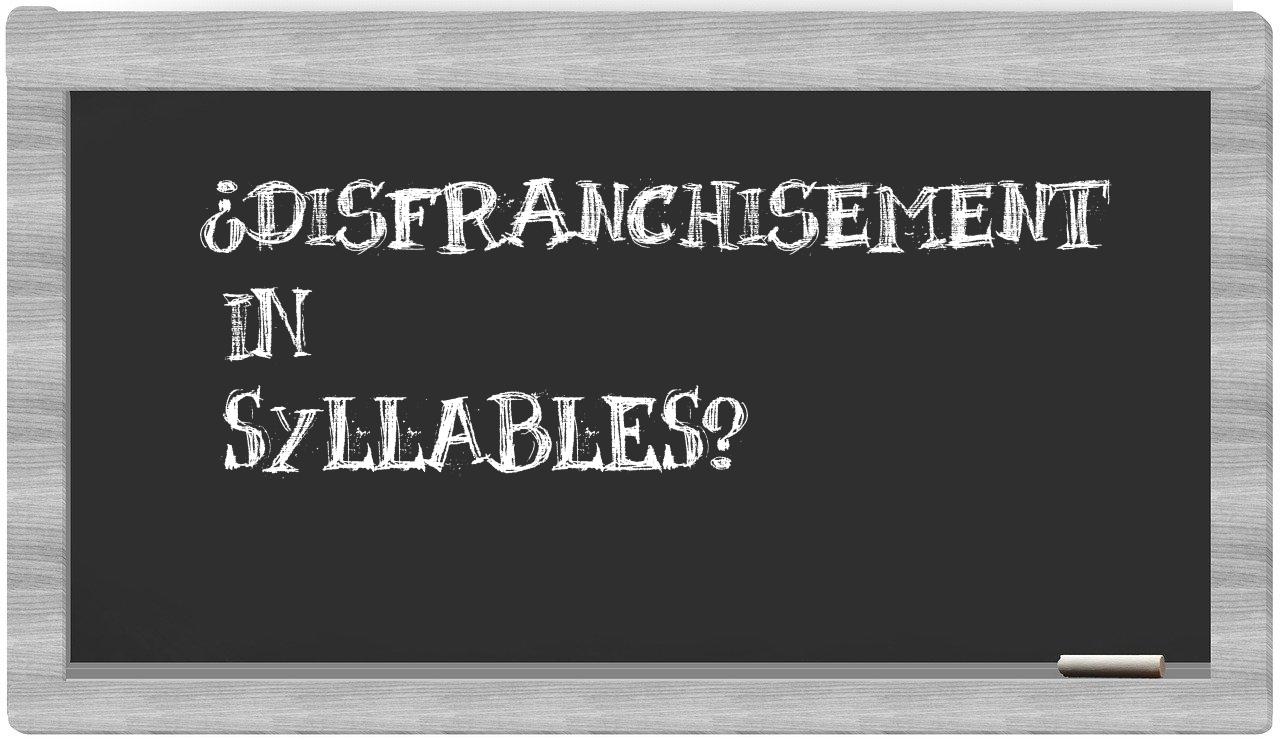 disfranchisement in syllables