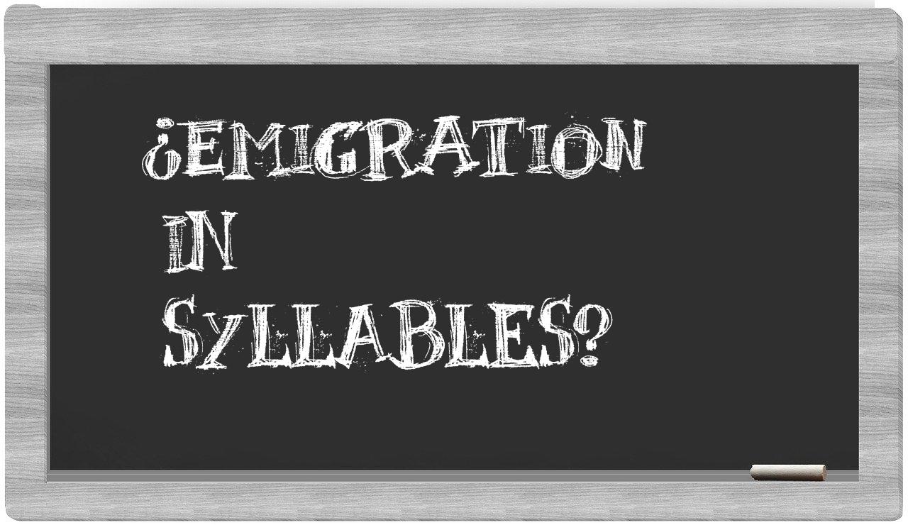 ¿emigration en sílabas?