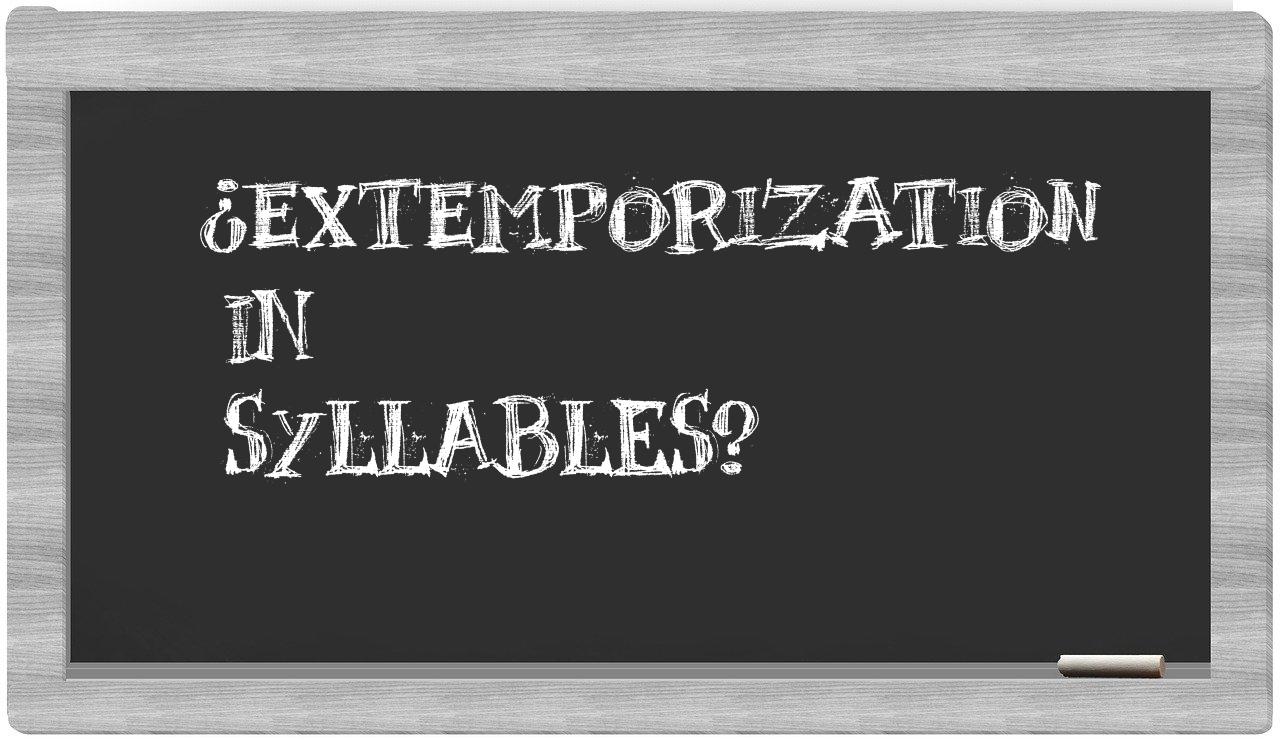 ¿extemporization en sílabas?