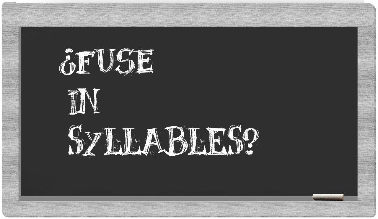 fuse in syllables