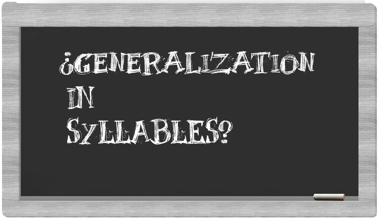 ¿generalization en sílabas?