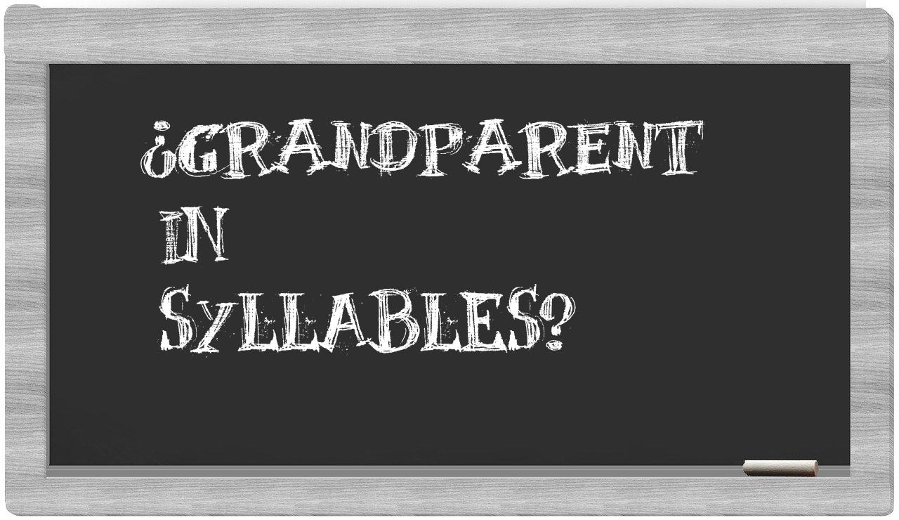 ¿grandparent en sílabas?