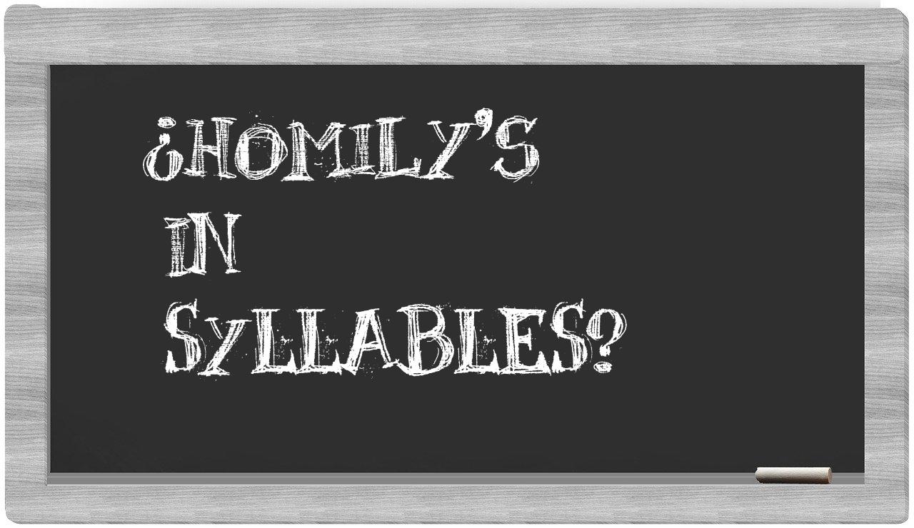 ¿homily's en sílabas?