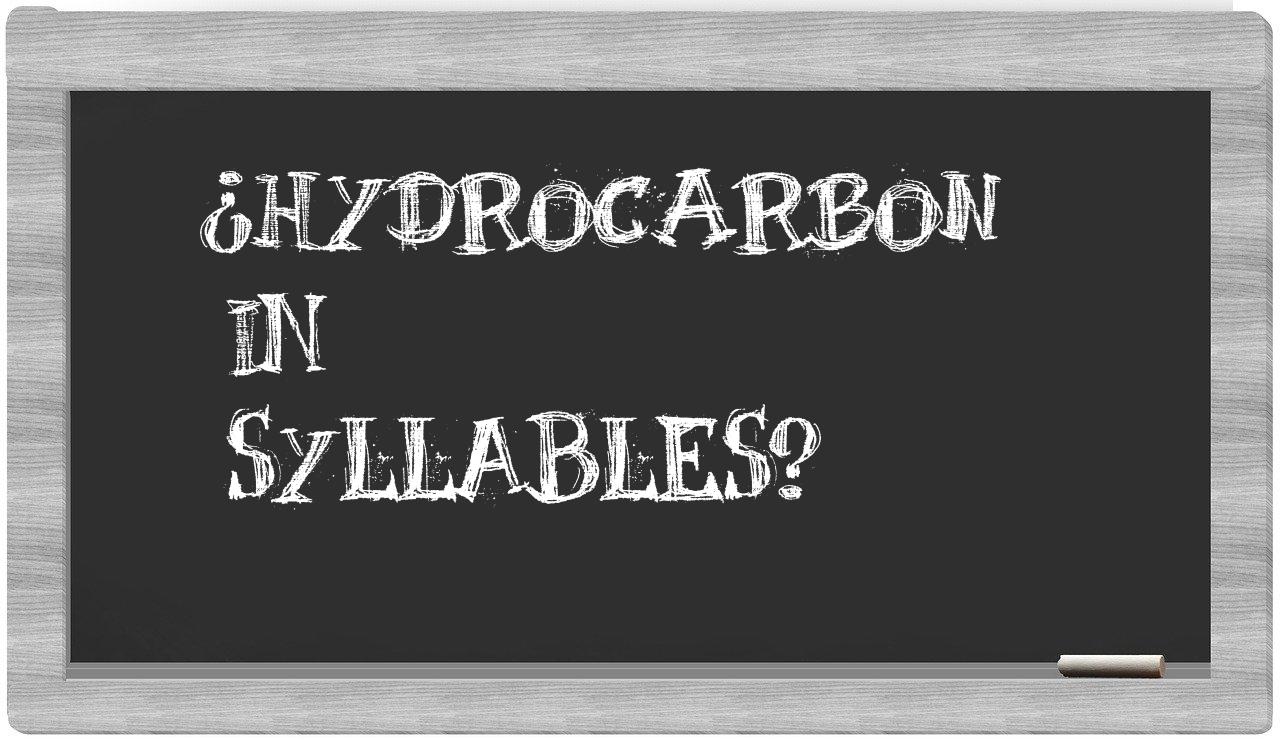 ¿hydrocarbon en sílabas?