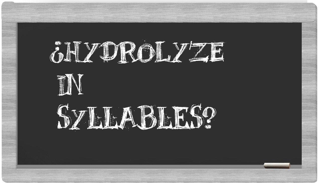 ¿hydrolyze en sílabas?