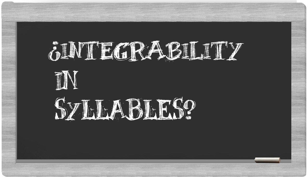 integrability in syllables